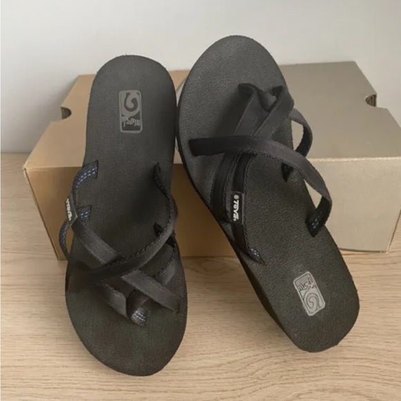 Teva Shoes - Teva Black Mush Mandalyn Wedge Ola 2 Flip Flop Sandals Shoes - W 7